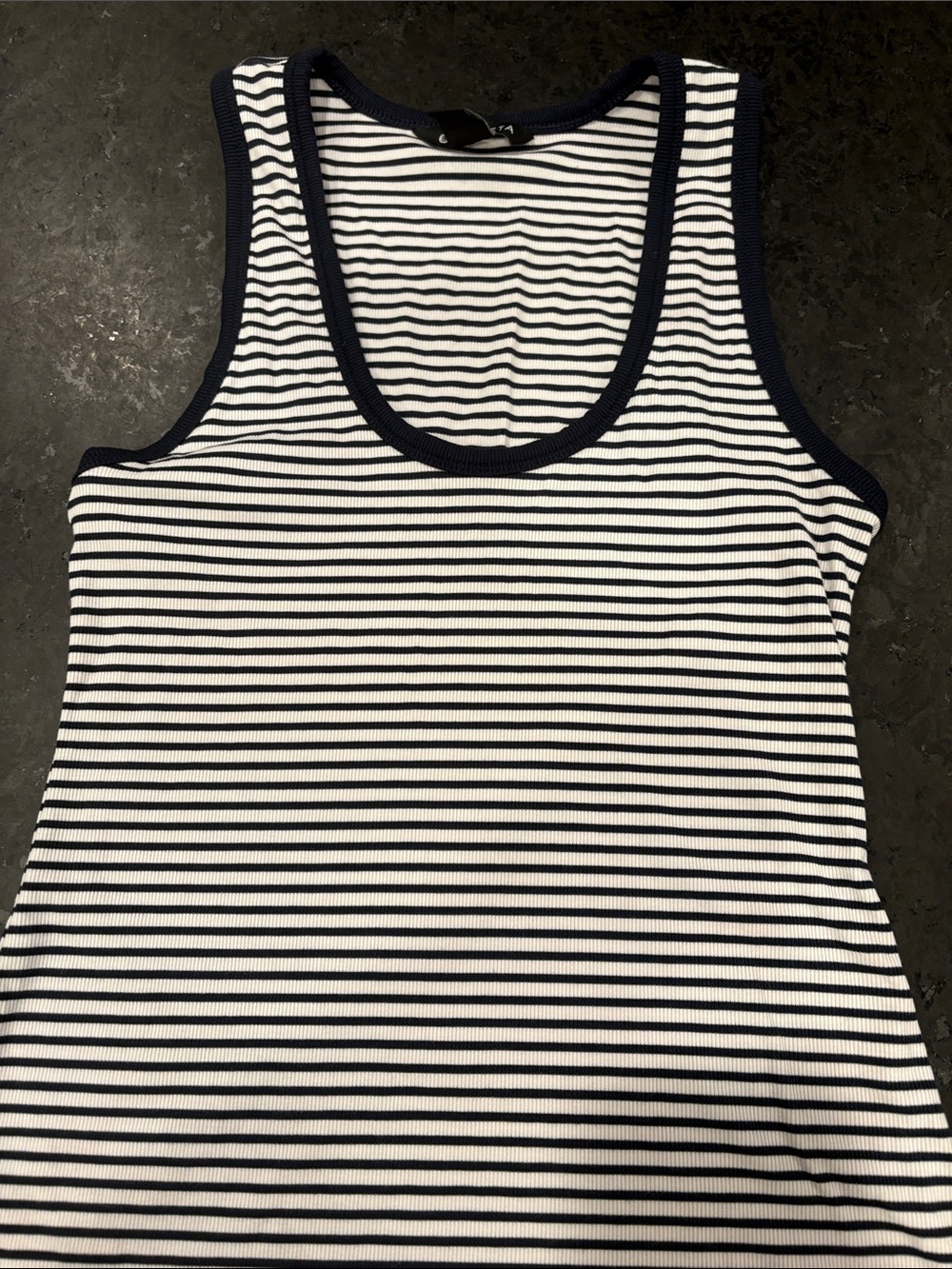 Athleta Striped Blue & White Ribbed Tank Top - Women's
